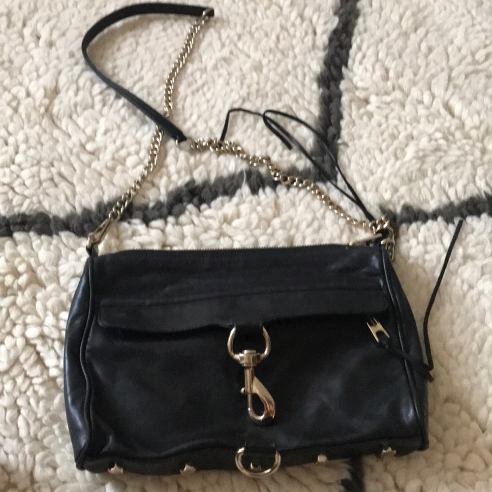 Black Leather Rebecca Minkoff Cross Body Bag